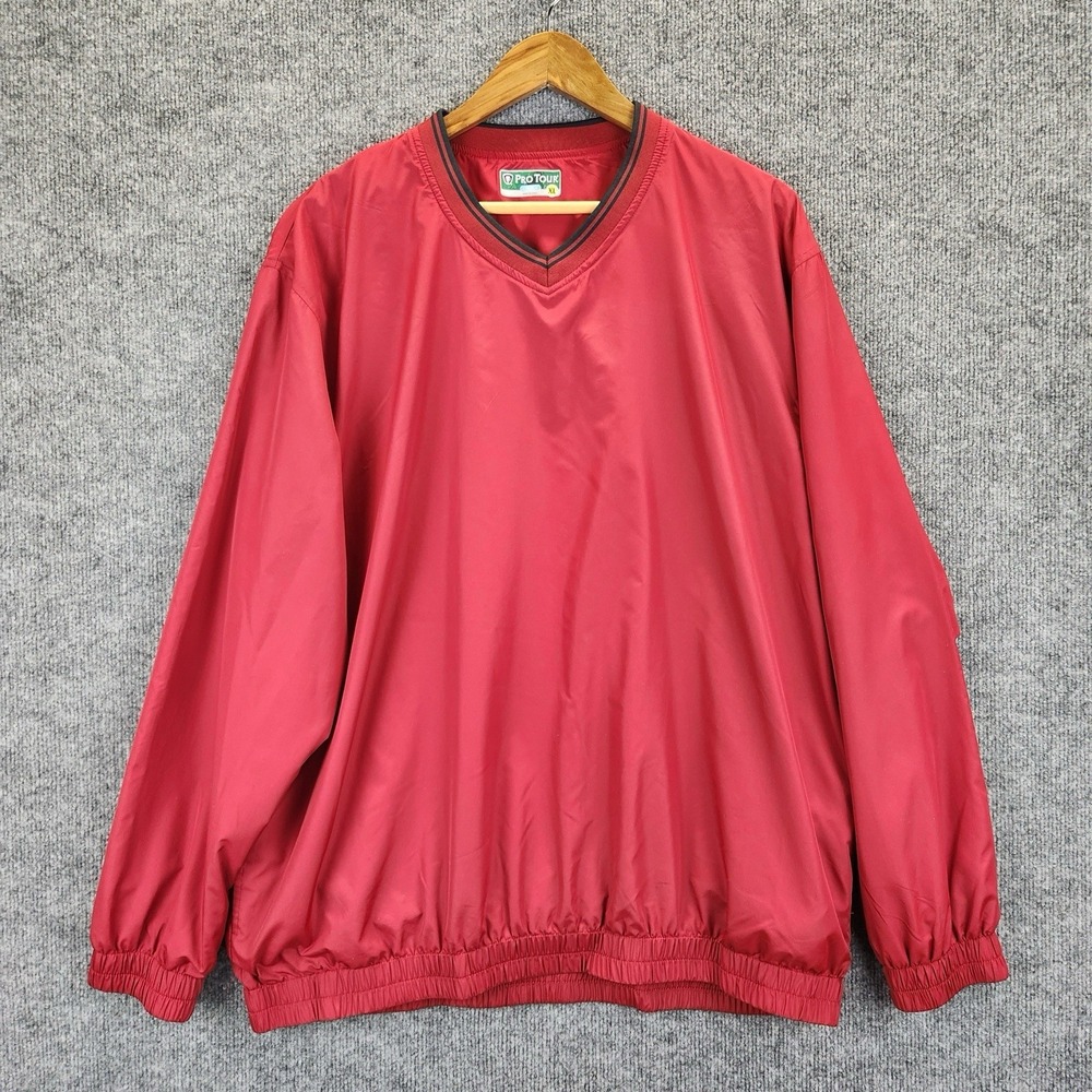 Pro Tour Pullover Men's XL Golf Red Maroon Cool Play Windbreaker